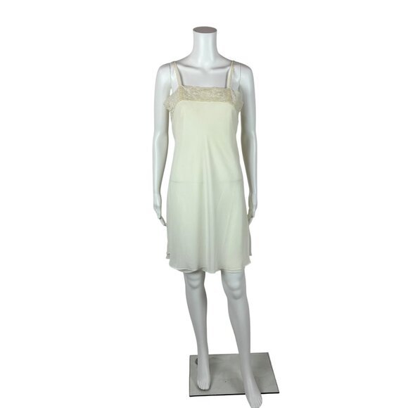 Lord & Taylor Slip Dress Women's Extra Small Cream Vintage Style Lace Lingerie - Picture 10 of 10